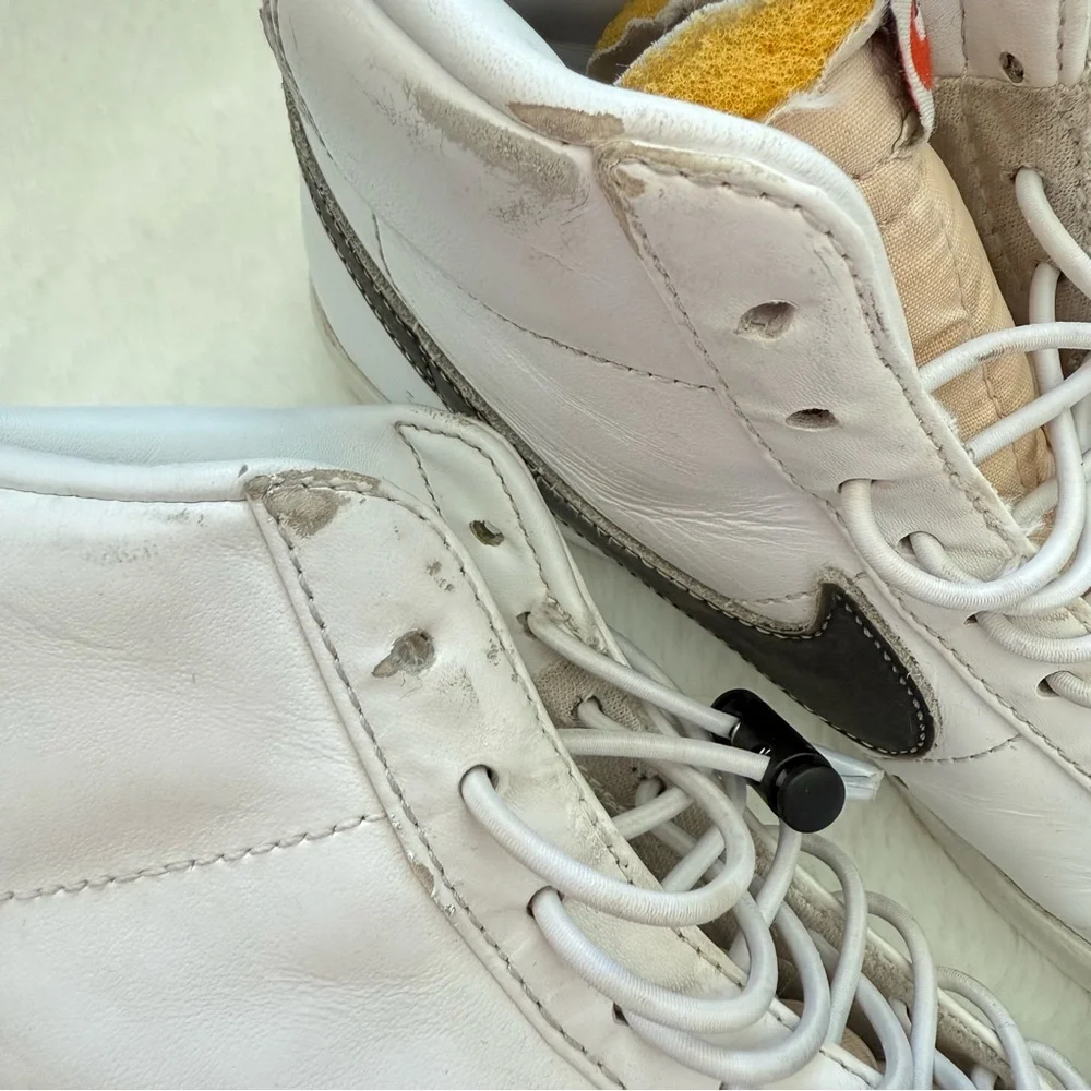 Nike White and Black Men's High-Top Sneakers